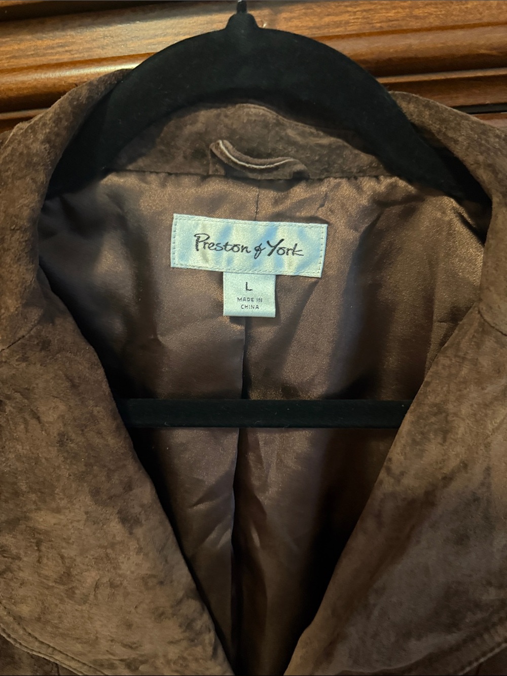 Leather chocolate brown blazer jacket size large Preston & York - Picture 3 of 5